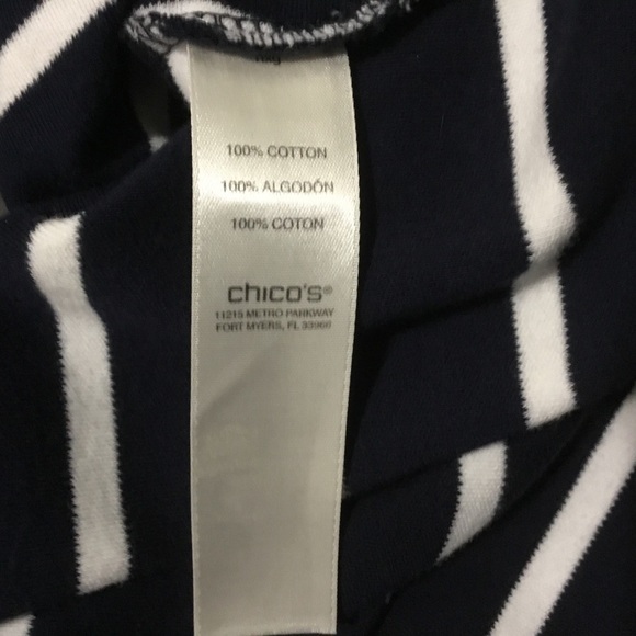 Chico's Blue White Striped Tunic Top. - Picture 9 of 9